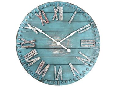 Zentique Antique Blue Wooden Wall Clock ZENPC014