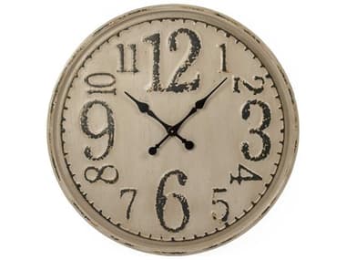 Zentique Distressed Grey Taupe Iron Wall Clock ZENPC096