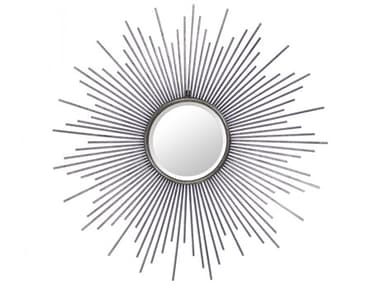 Zentique Konrad Distressed Silver 40'' Sunburst Wall Mirror ZENEAT11788