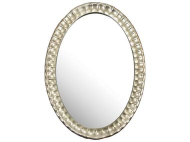 Zentique Perle Distressed Silver 33''W x 45''H Oval Wall Mirror ZENEZT142271