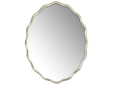 Zentique Caressa Distressed Silver 39''W x 30''H Oval Wall Mirror ZENEZT142309