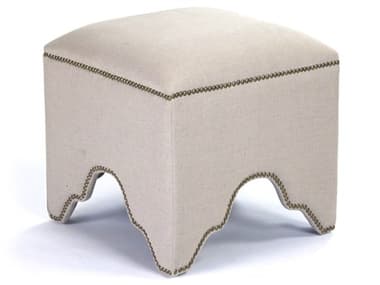 Zentique Willem 19" Natural Linen Cream Fabric Upholstered Accent Stool ZENZEN07A003