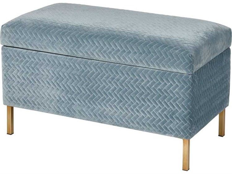Elk Home Blue Chenille / Gold Accent Bench EK3169104