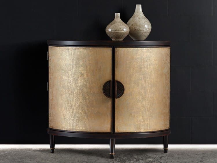 Hooker Furniture Melange Gold 40 W X 21 D Em Demilune Accent Chest   Hooker Melange Accent Chest Cabinet Hoo63885314gld Wd 