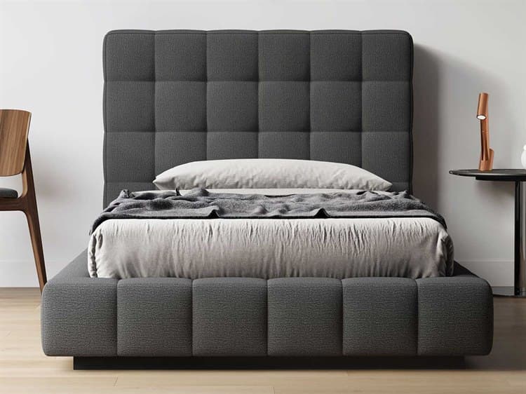 Modloft Thompson Carbon Gray Fabric Twin Platform Bed MOLMD321TLNK57