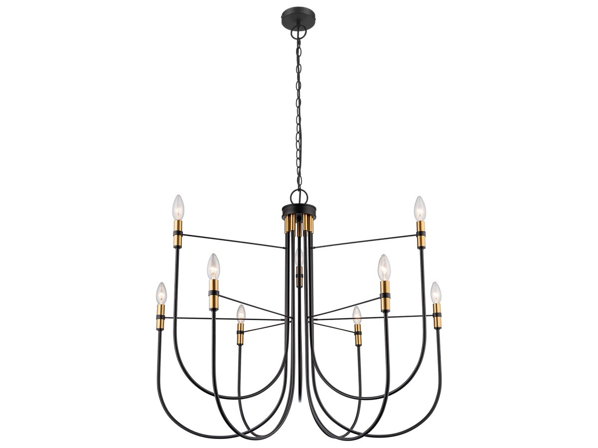 Artcraft Foundry 9-Light Black Candelabra Chandelier | AC12229BB ...