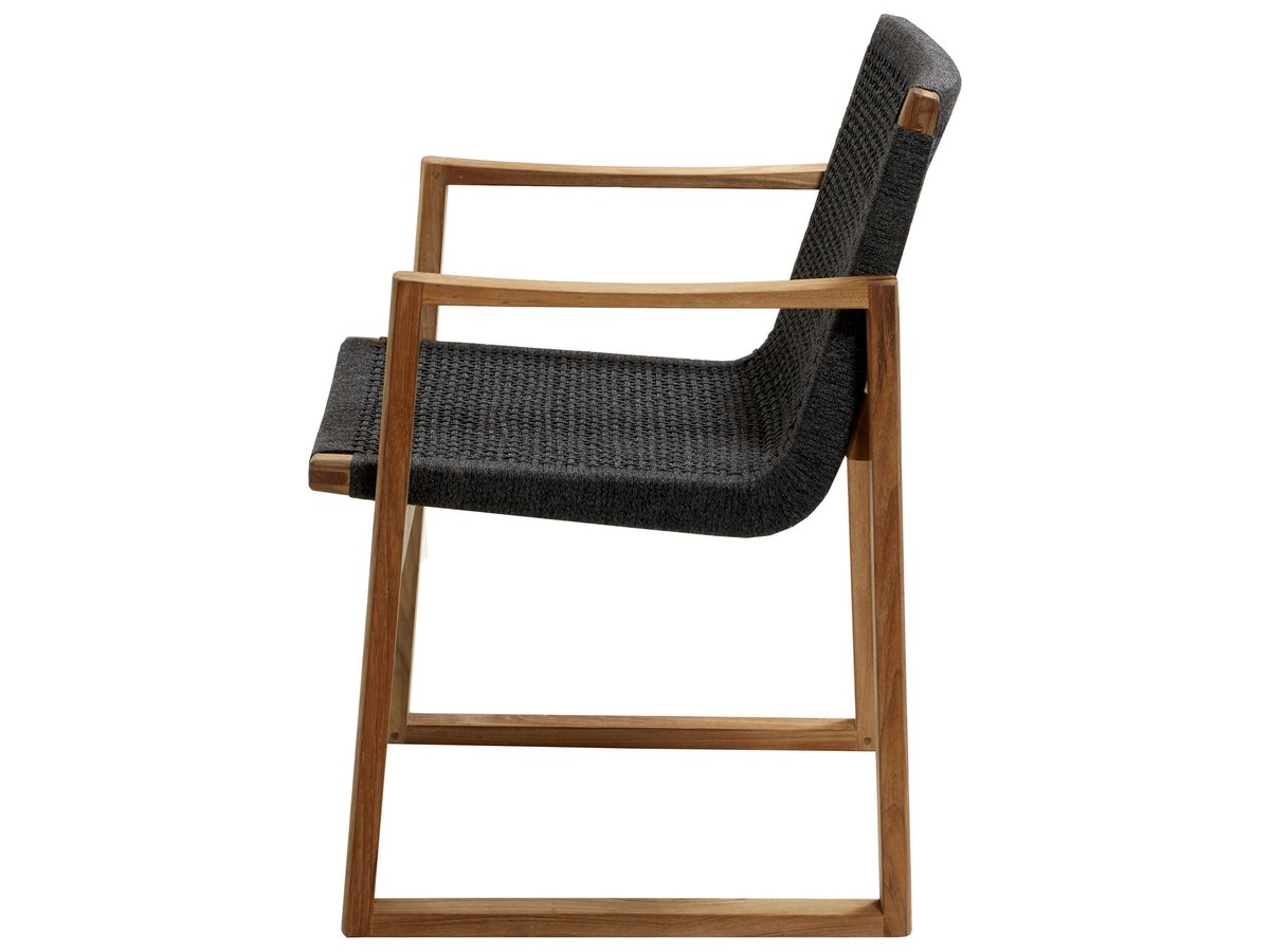 Cane Line Outdoor Endless Teak / Dark Grey Soft Rope Dining Arm