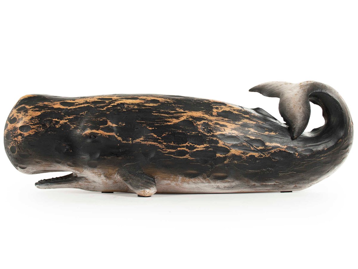 Zentique Distressed Black 6 Sperm Whale Sculpture | SHI049