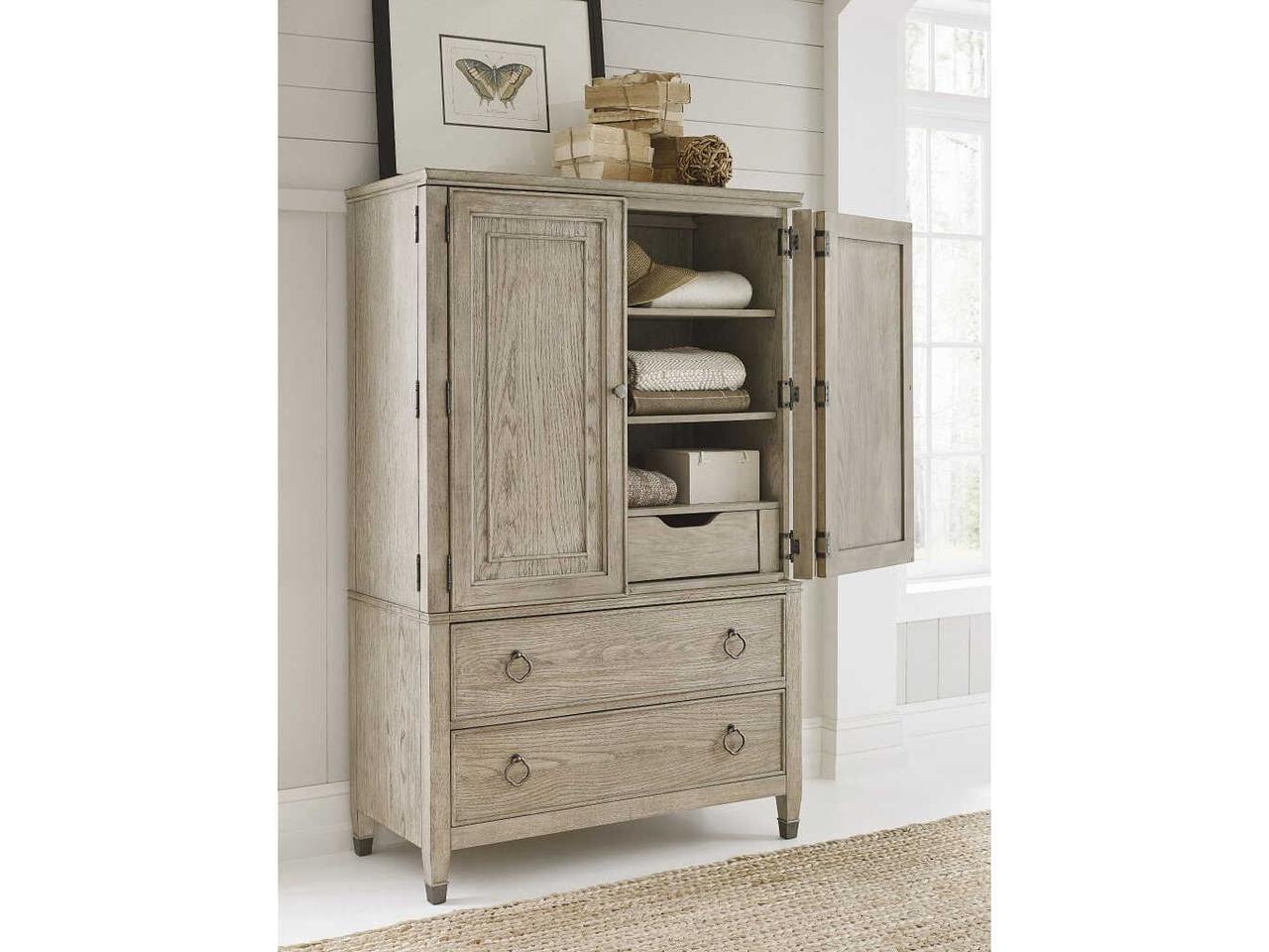 American Drew Vista Easton Door Chest — White Oak Finish Bedroom
