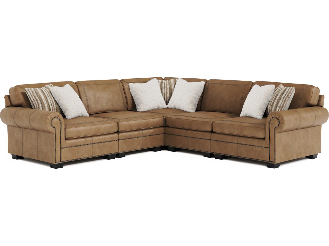 Bernhardt Grandview Brown Leather Sectional Sofa | K1851 | PatioLiving