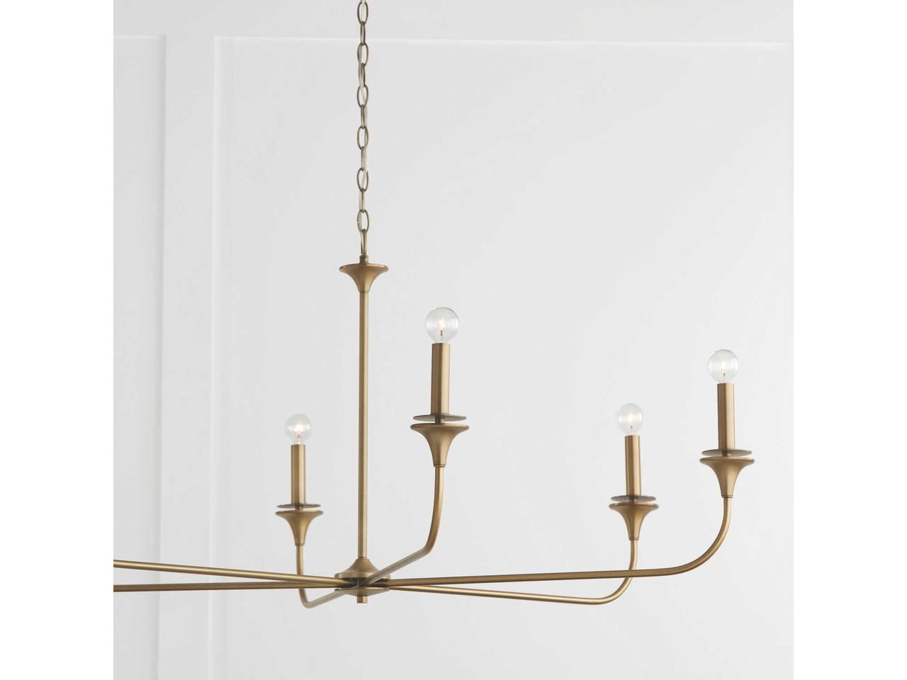 Capital Lighting Presley 6-Light Chandelier — Aged Brass Metal