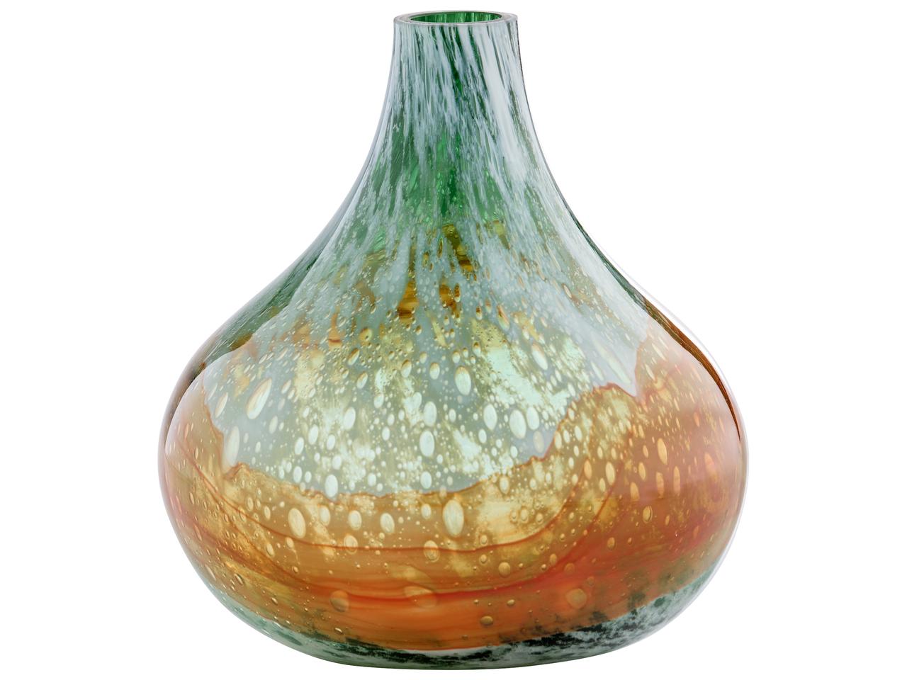 a-cya♡ Cyan Design Pacaya Grey Orange Decorative Vase — Glass Art Accent