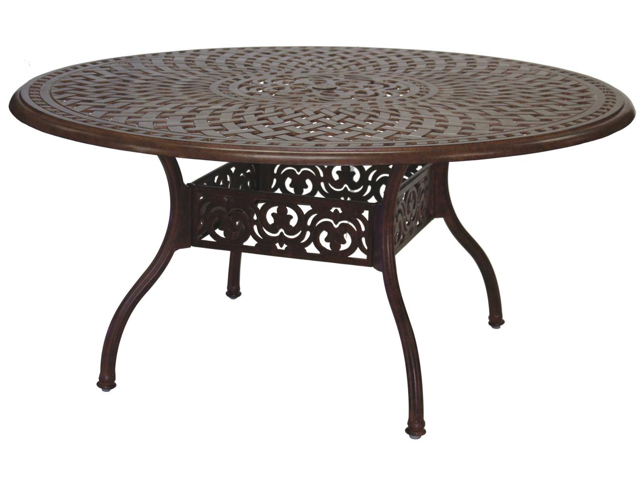 Darlee Series 60 59-Inch Round Cast Aluminum Dining Table in
