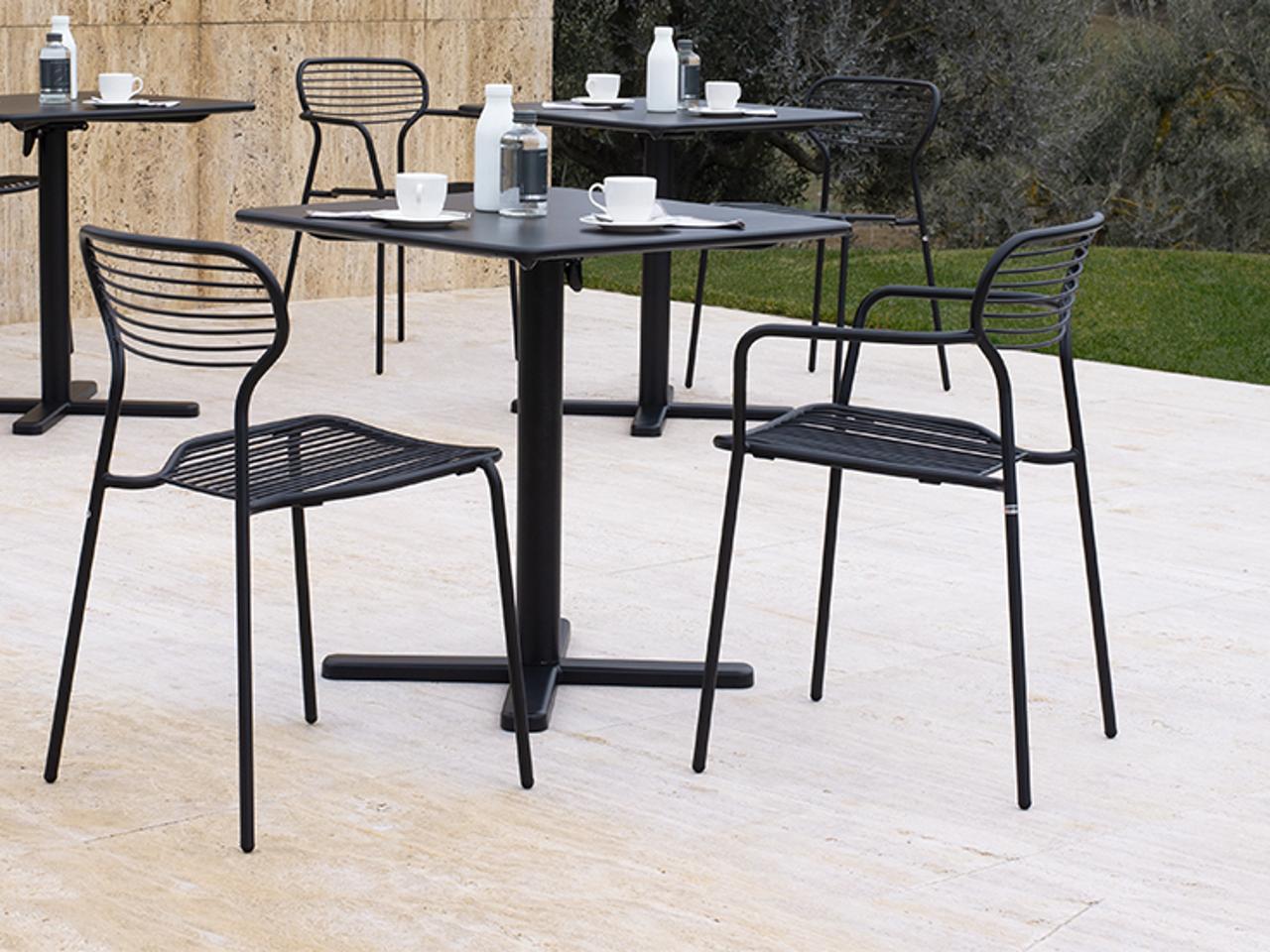 EMU Darwin 28-Inch Steel Square Tilt Top Nesting Table | PatioLiving