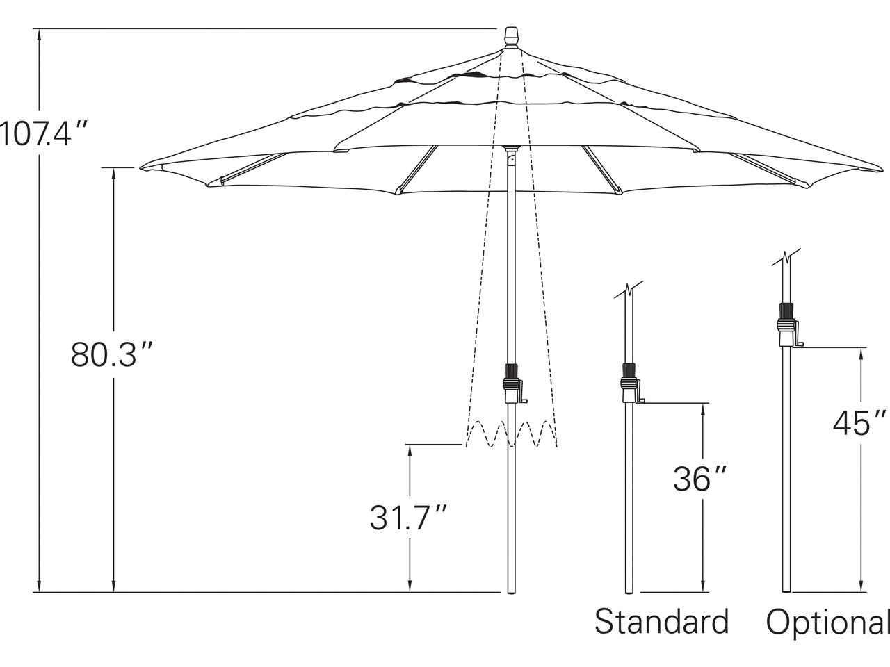 Treasure Garden Market 11 Foot Octagon Aluminum Collar Tilt Crank