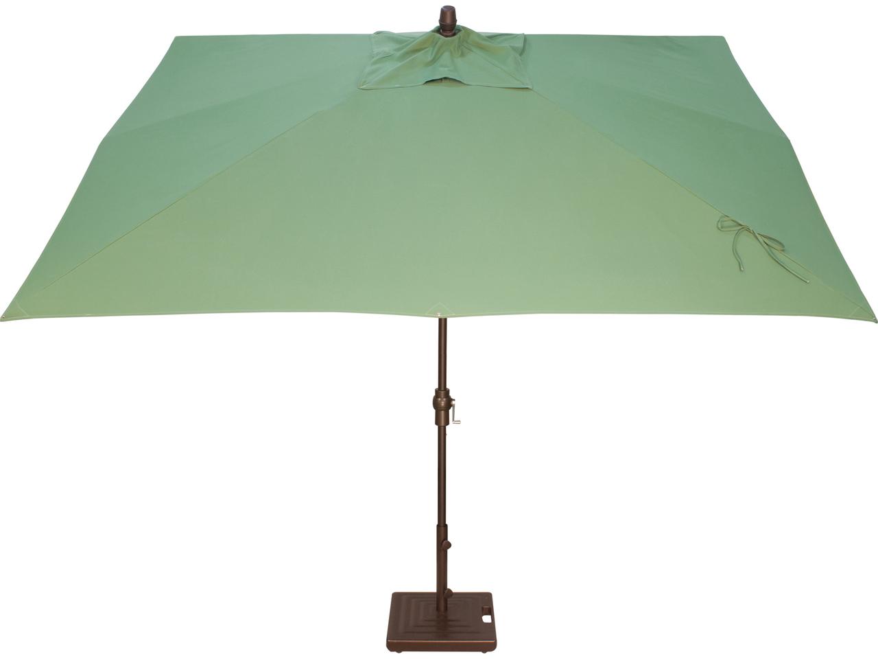 9 ft rectangular solar powered patio umbrella Garvee 10 ft. x 9 ft. Rectangular Solar LED Lighted Market Patio Umbrella  in Green with Crank Handle and Base HDT05TRIPWV