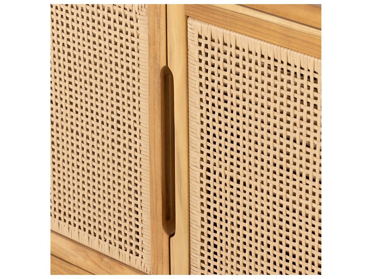 Four Hands Duvall Merit Natural Teak Faux Rattan Rectangular