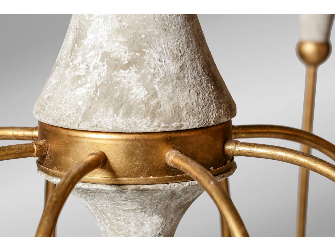 Gabby Clay 8-Light Vintage Gold With Distressed Ivory White