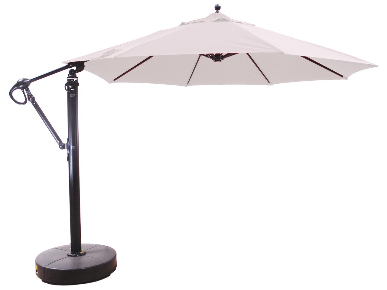 Galtech 11-Foot Octagonal Cantilever Patio Umbrella  Easy Lift Tilt Roller  Base Antique Bronze | LuxeDecor
