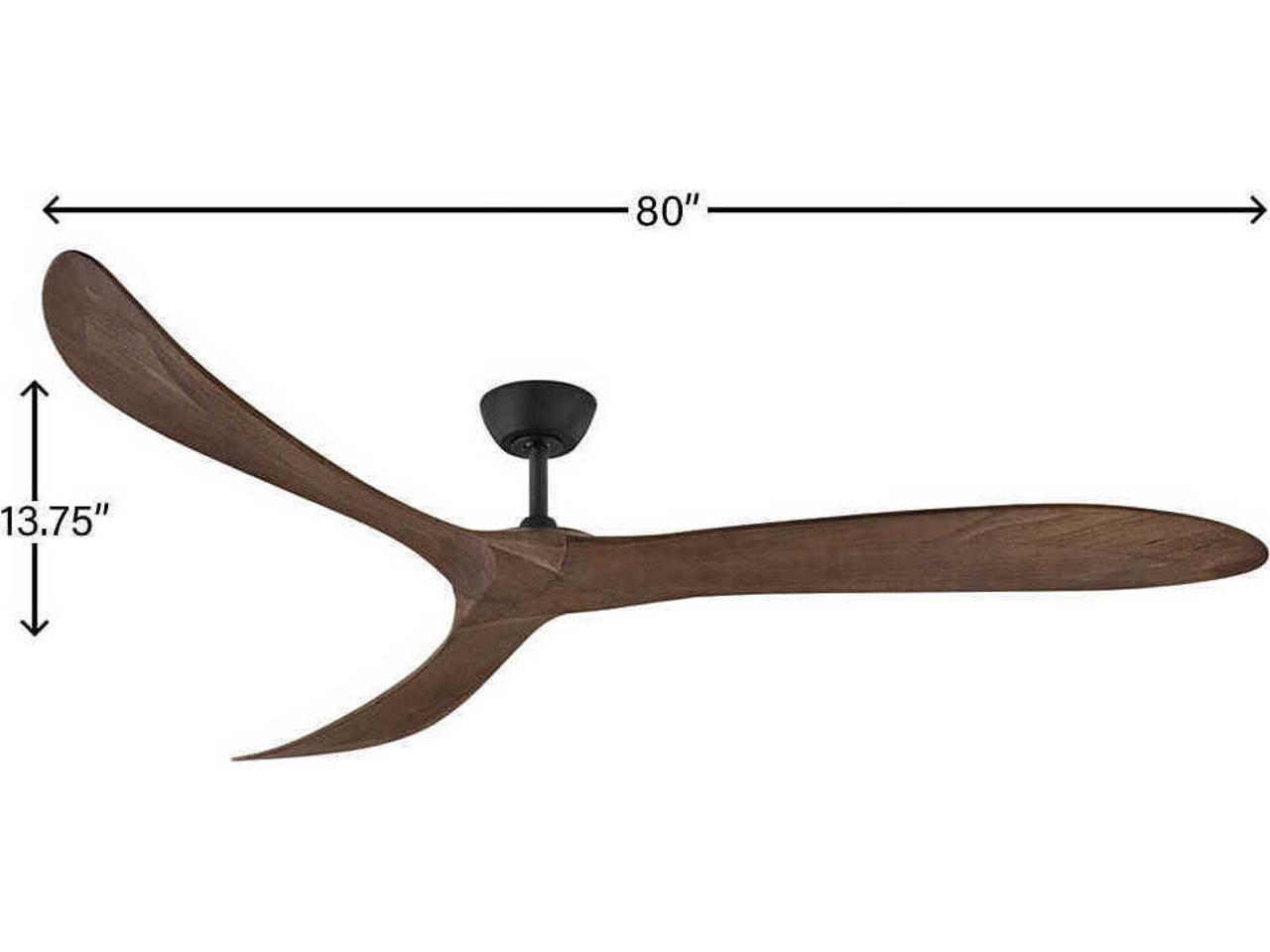 Hinkley Swell 80-Inch 3-Blade Outdoor Ceiling Fan — Matte Black