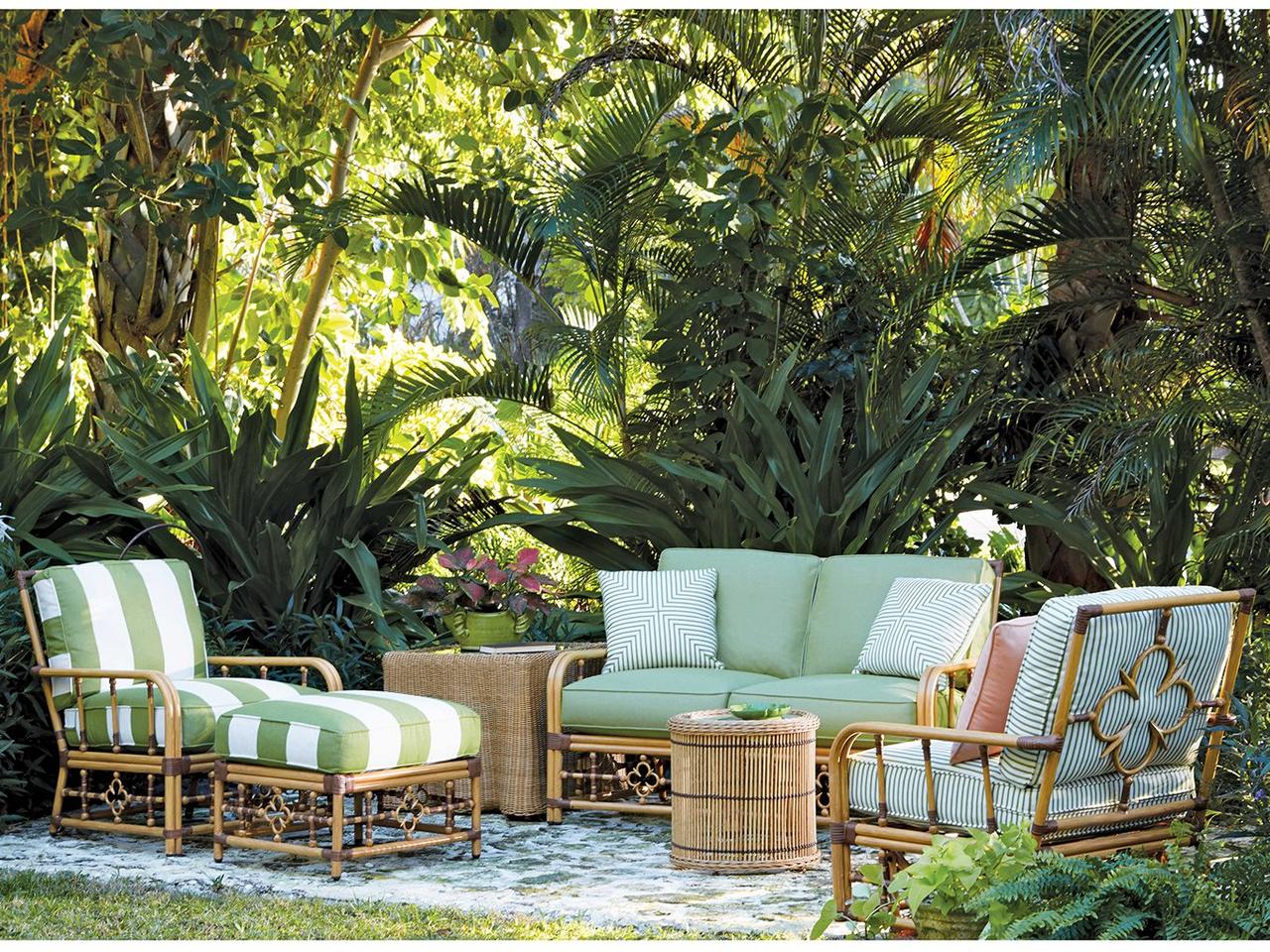 Lane Venture Mimi by Celerie Kemble Raffia Aluminum Loveseat