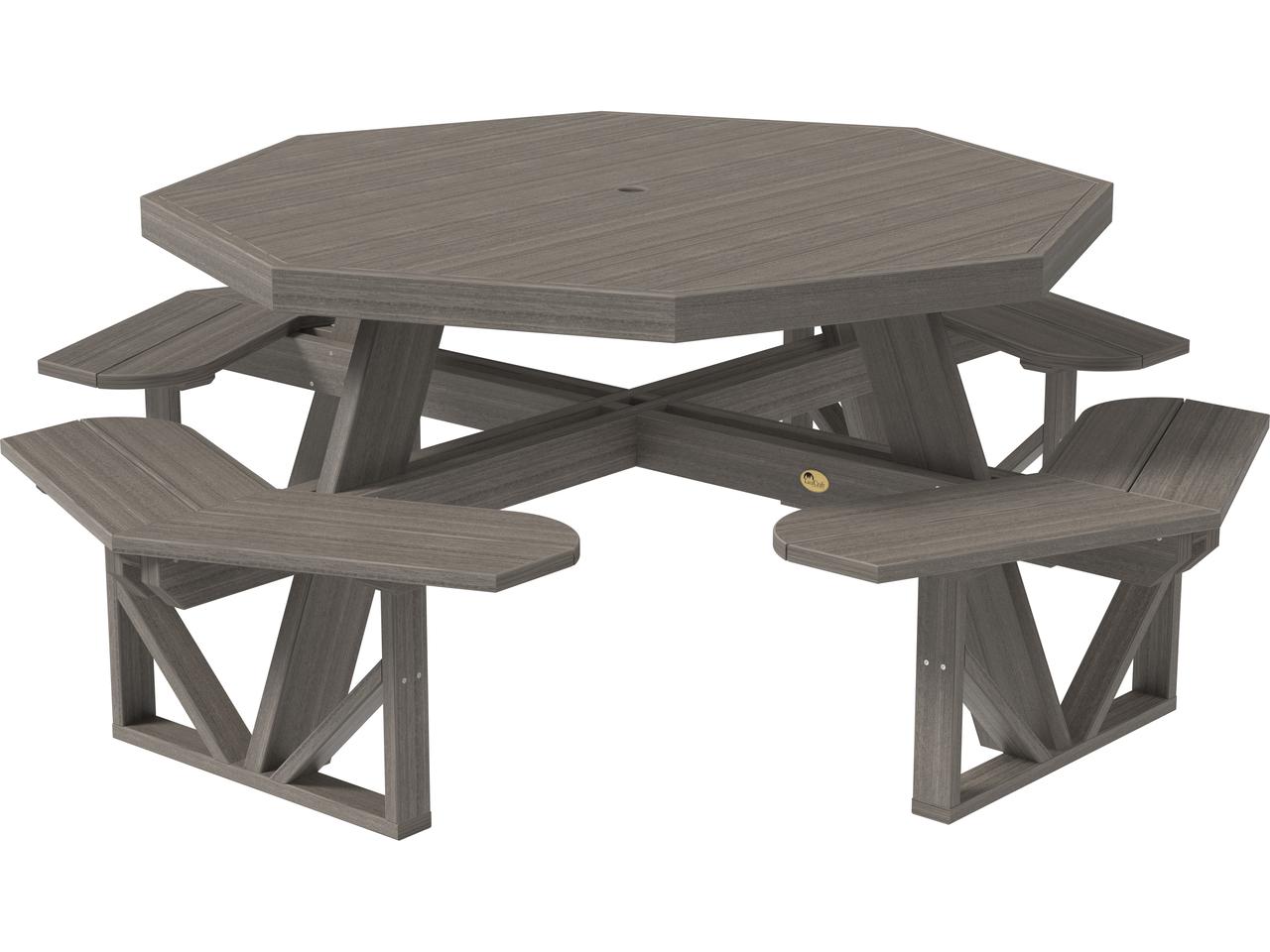 LuxCraft Octagon Outdoor Picnic Table with Umbrella Hole | PatioLiving