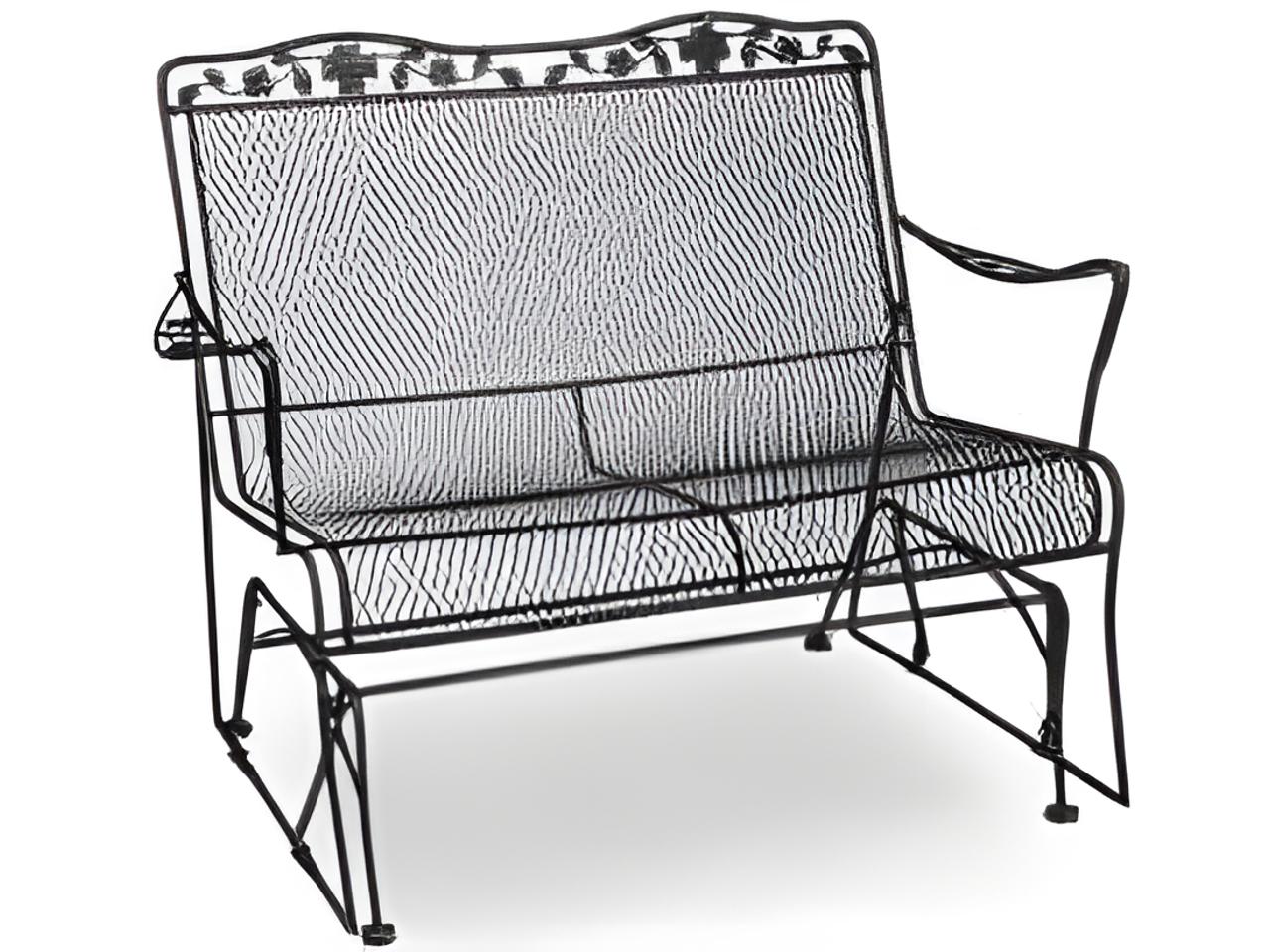 Meadowcraft Dogwood Wrought Iron Glider Loveseat | PatioLiving