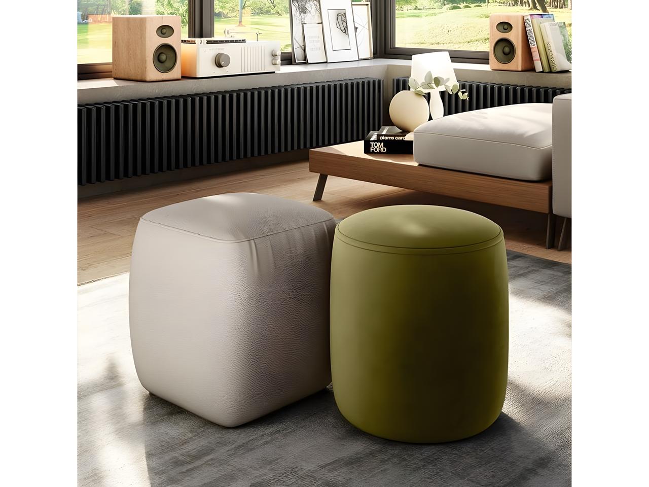 Natuzzi Editions Gaia Small Round Ottoman | A921106 | PatioLiving