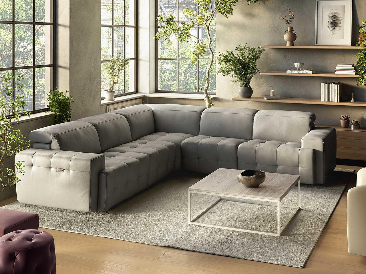 Natuzzi Editions Intenso Leather Sectional Sofa | INTENSOSECSET4