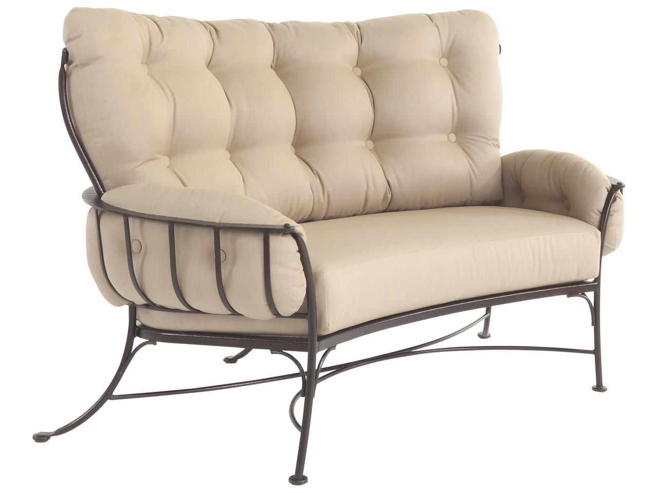 OW Lee Monterra Urban Scale Wrought Iron Crescent Loveseat
