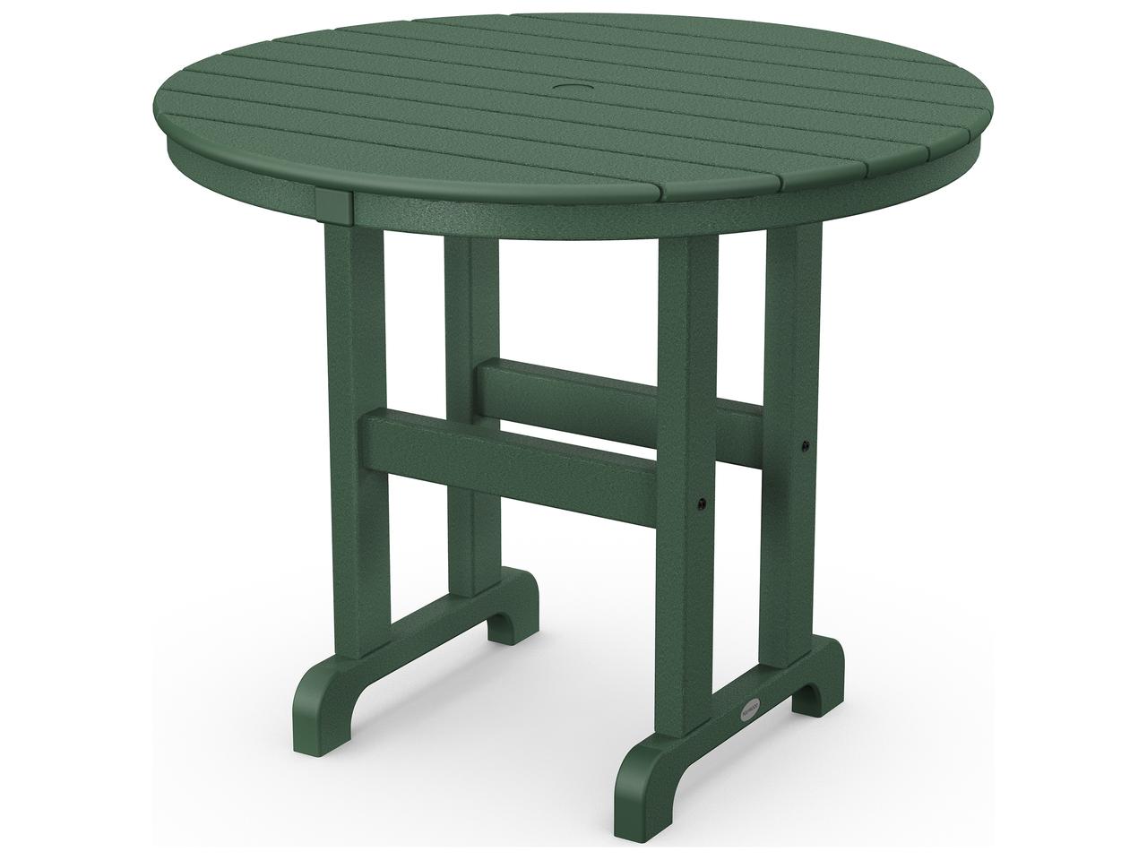 POLYWOOD® La Casa Cafe 35-Inch Round HDPE Plastic Dining Table