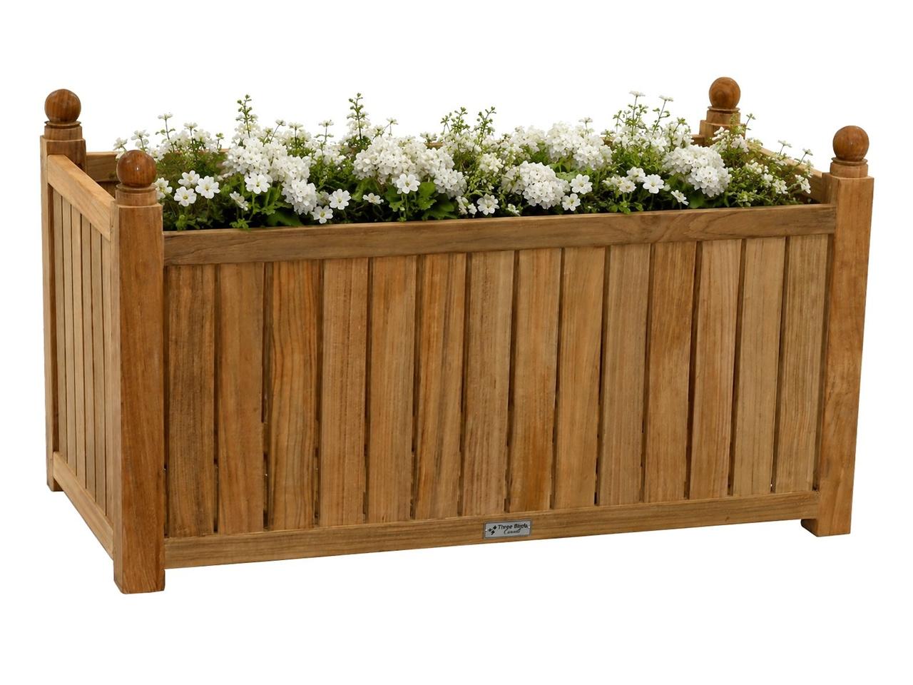 Three Birds Casual 36-Inch Teak Rectangle Flower Box