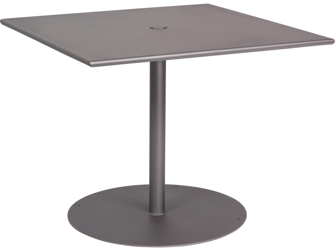 Woodard 36 Inch Wrought Iron Square Bistro Table with Umbrella