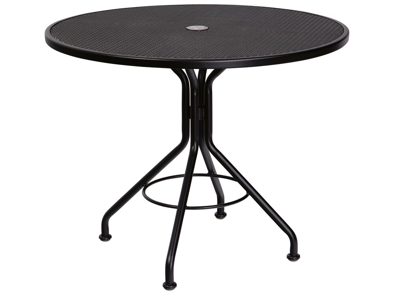 Woodard Wrought Iron Mesh Round Outdoor Patio Bistro Table with
