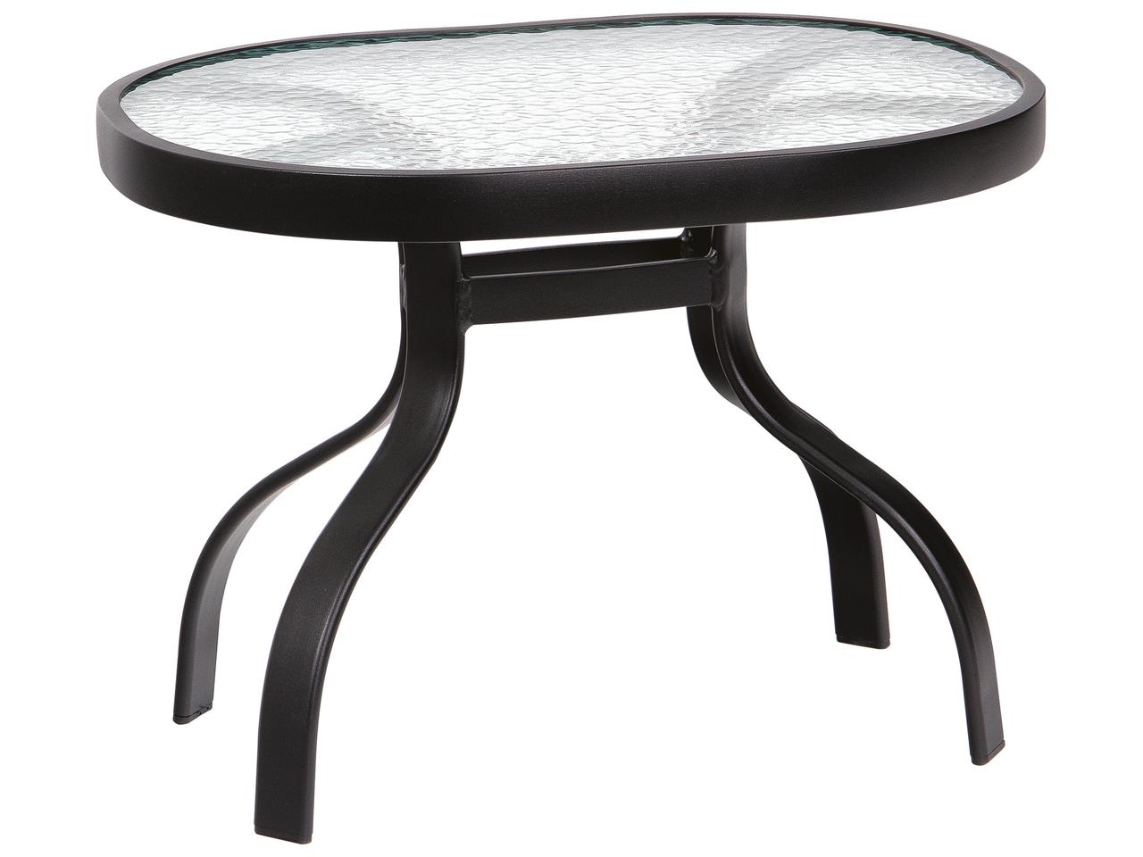 Woodard Deluxe Rectangular Obscure Glass Top End Table | PatioLiving