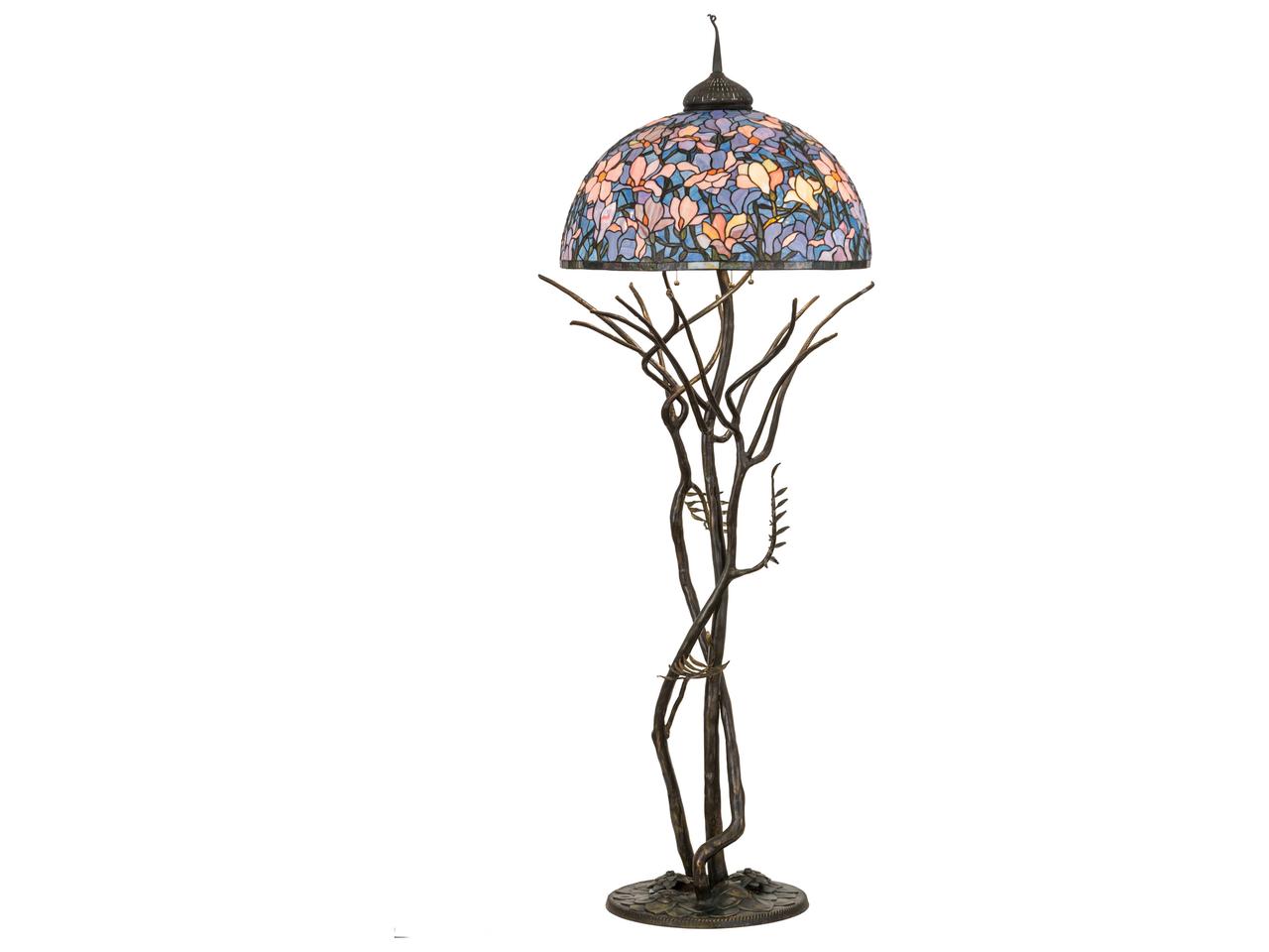 Meyda Glass Rustic Lodge Tiffany Blue Floor Lamp | 190745