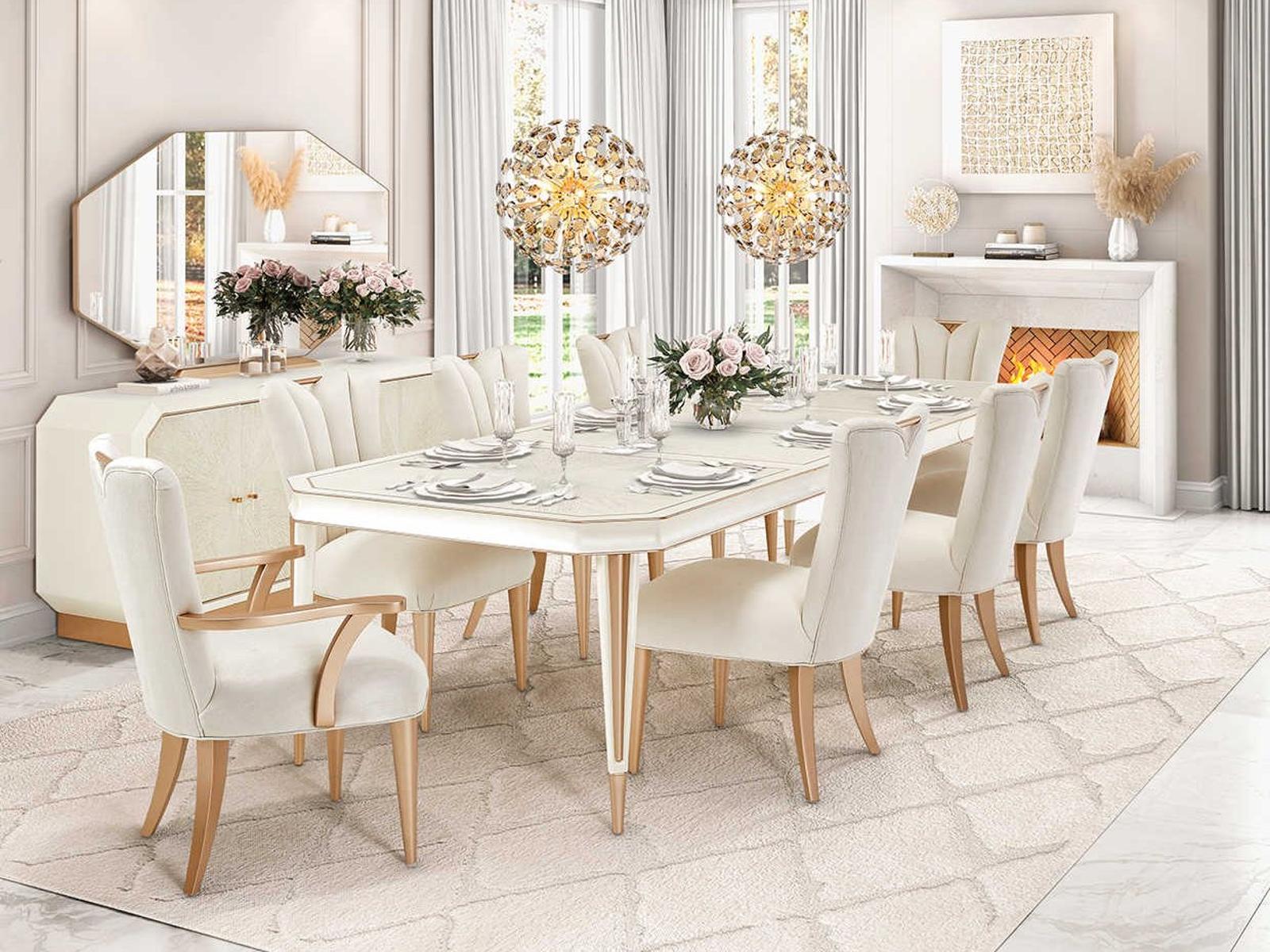 Michael Amini La Rachelle Birch Wood Dining Room Set | 9034000-136