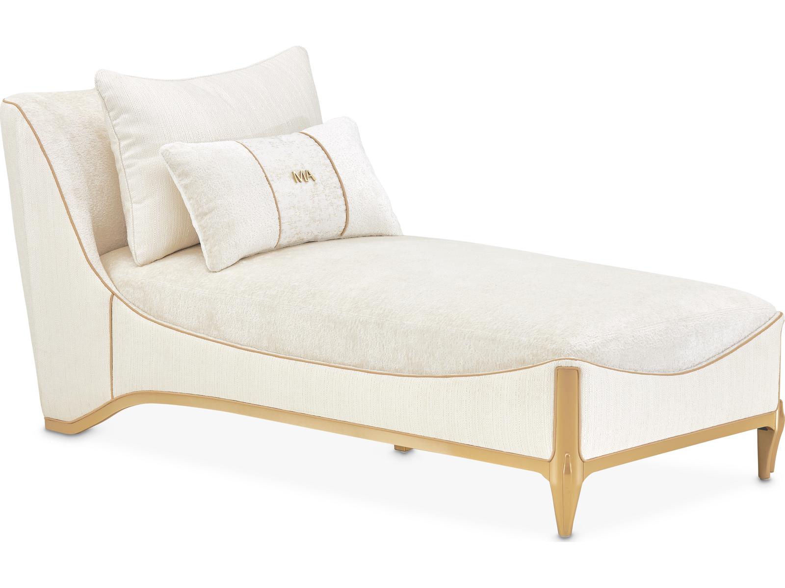 Michael Amini La Terrazza Starlight Light Champagne Upholstered Chaise