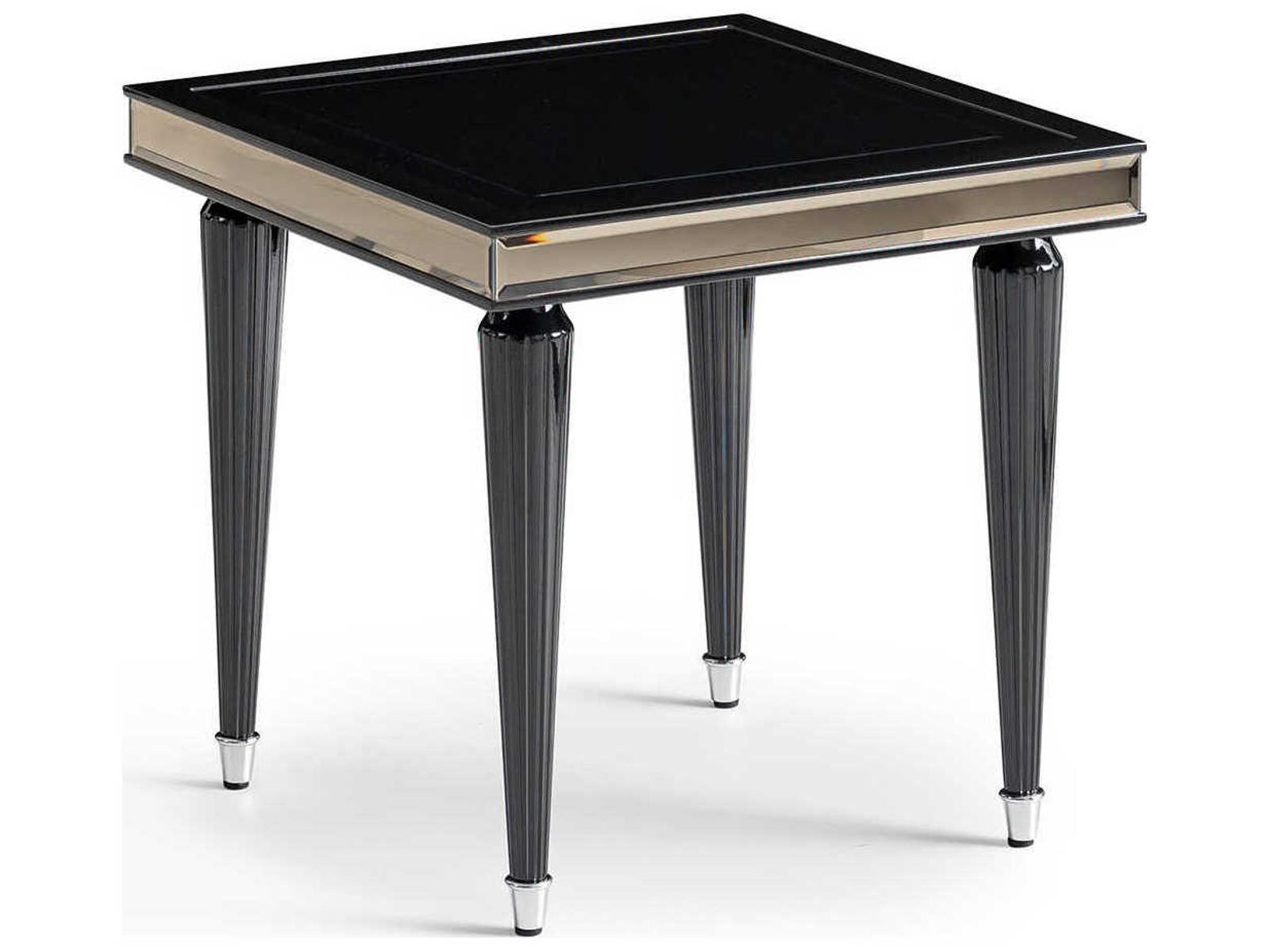 Michael Amini La Francaise Rectangular Glass Black Ice End Table