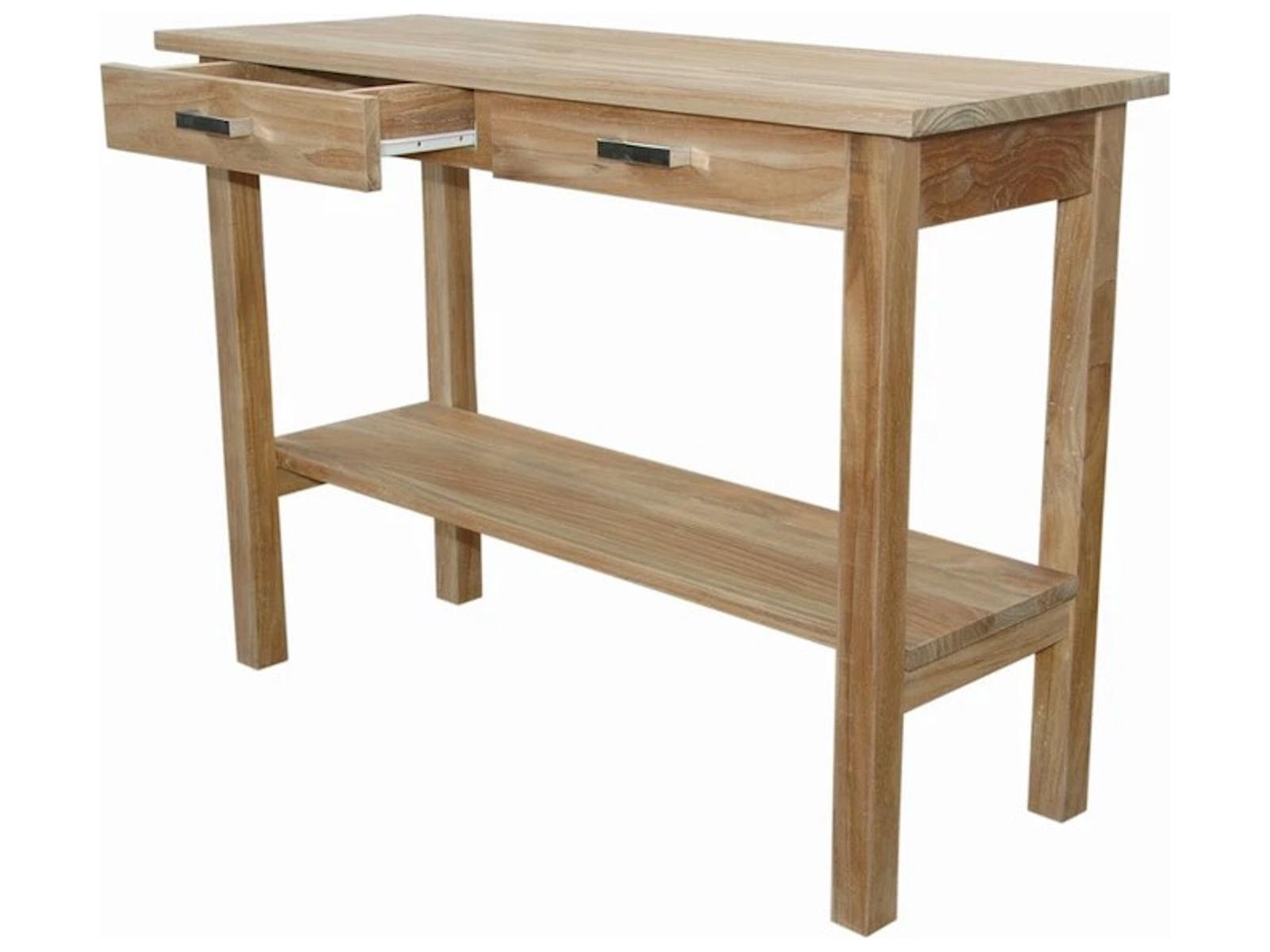 Anderson Teak Atlanta Rectangular Serving Table with 2 Drawers And 1 Shelf