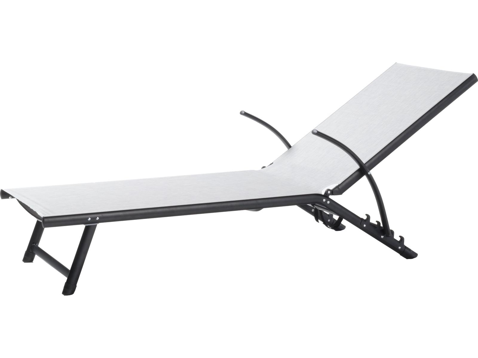 Alfresco Home Oceanview Soho Black Aluminum Patio Chaise Lounge