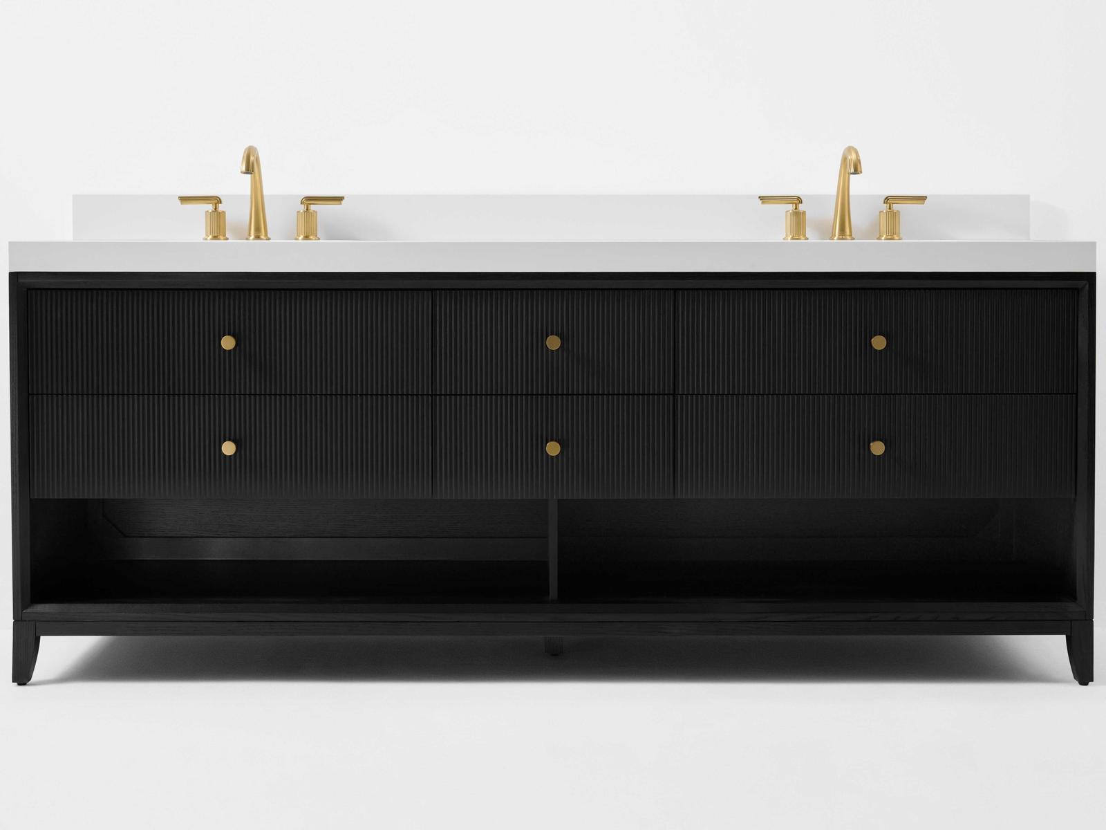 Ancerre Designs Momo Black Oak 84" Vanity