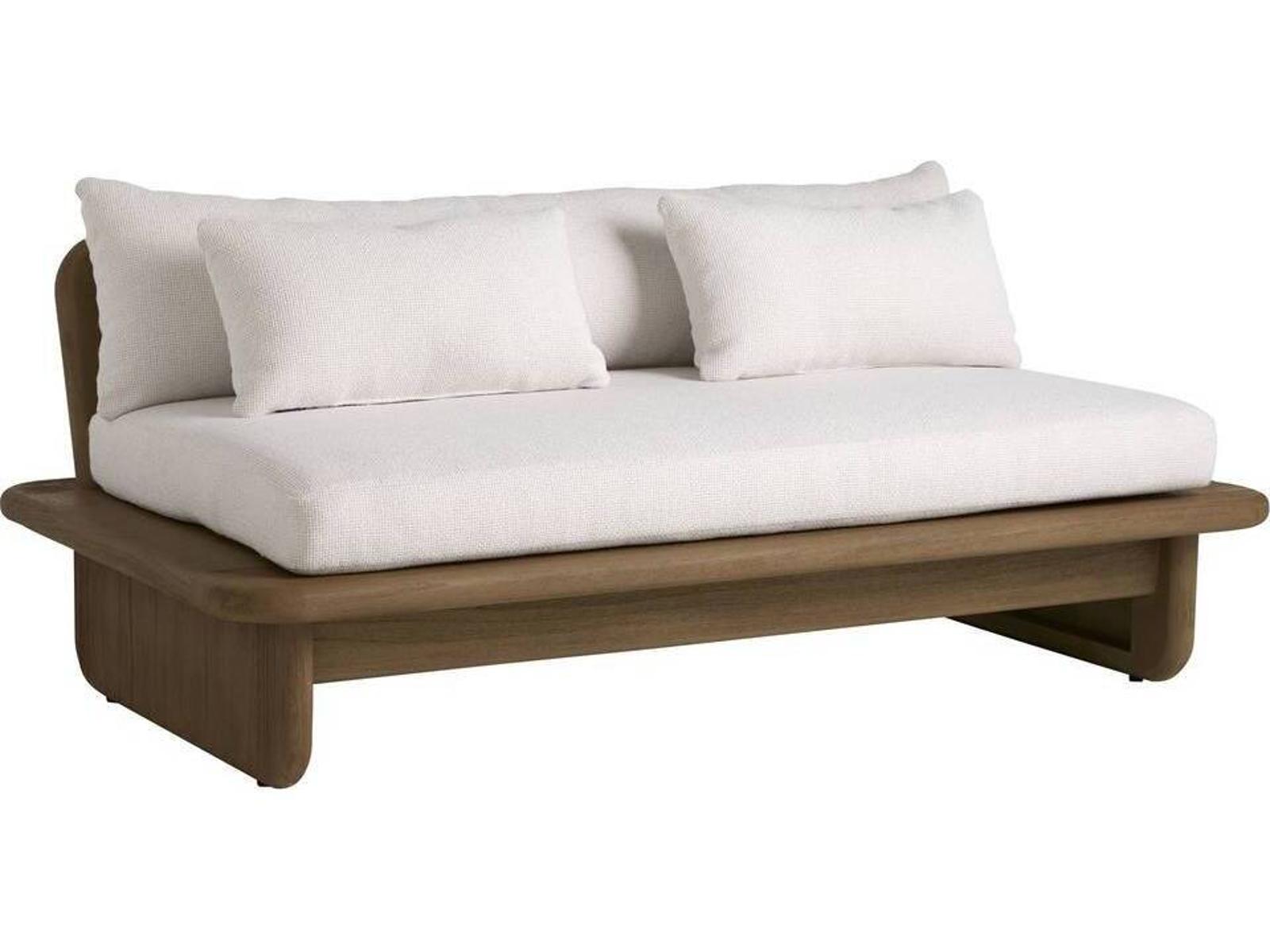 Arteriors Outdoor Fargo Shale Weathered Teak Cushion Loveseat