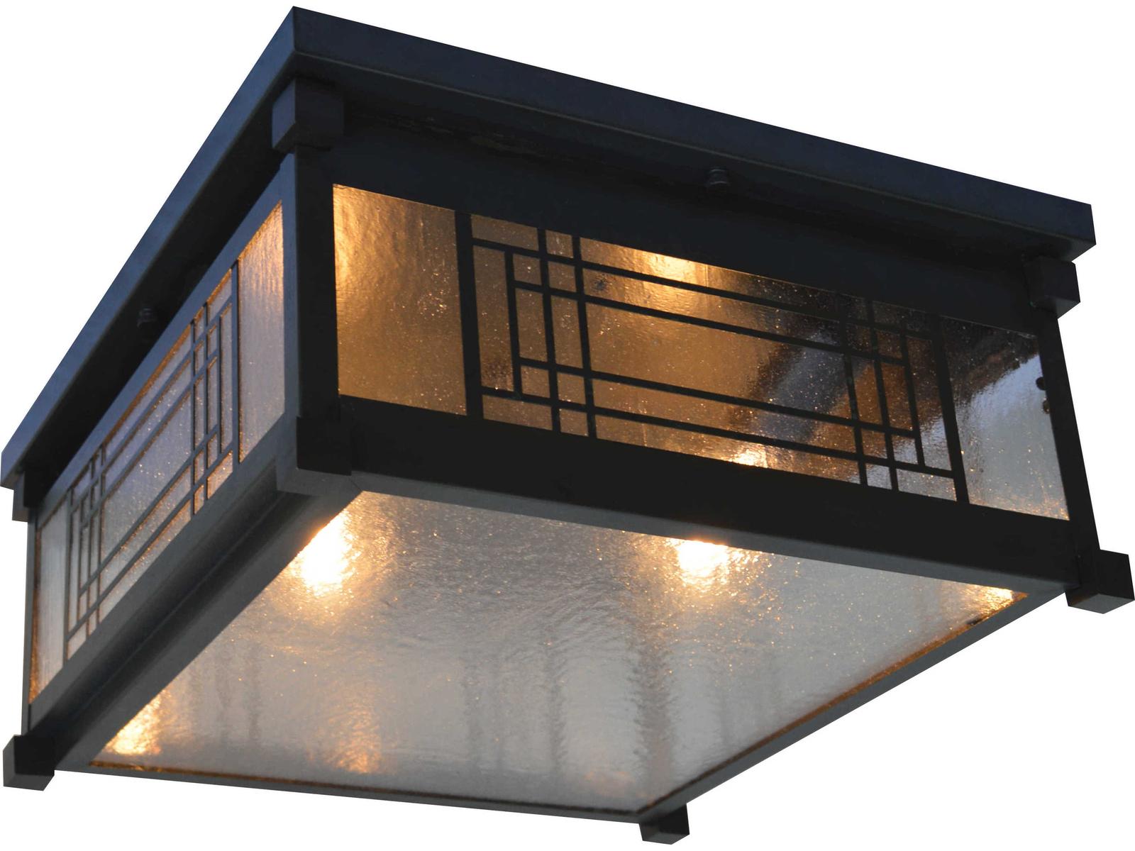 Arroyo Craftsman Scottsdale 2-Light Bronze Glass Flush Mount