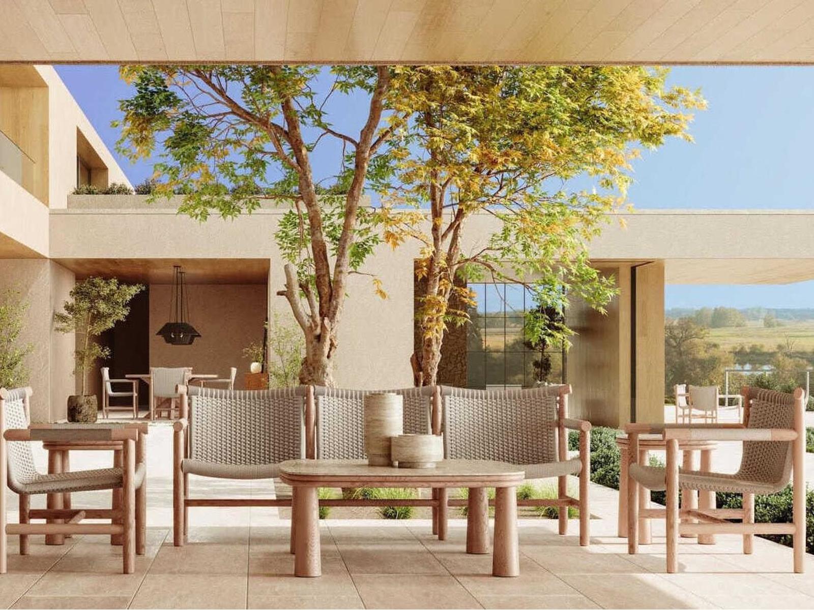 Azzurro Living Boca Rope And Teak Lounge Set