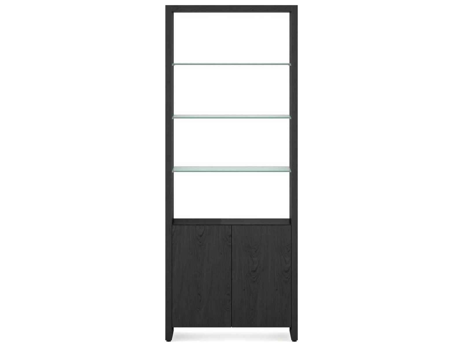BDI Linea Shelf Charcoal Stained Ash Bookcase