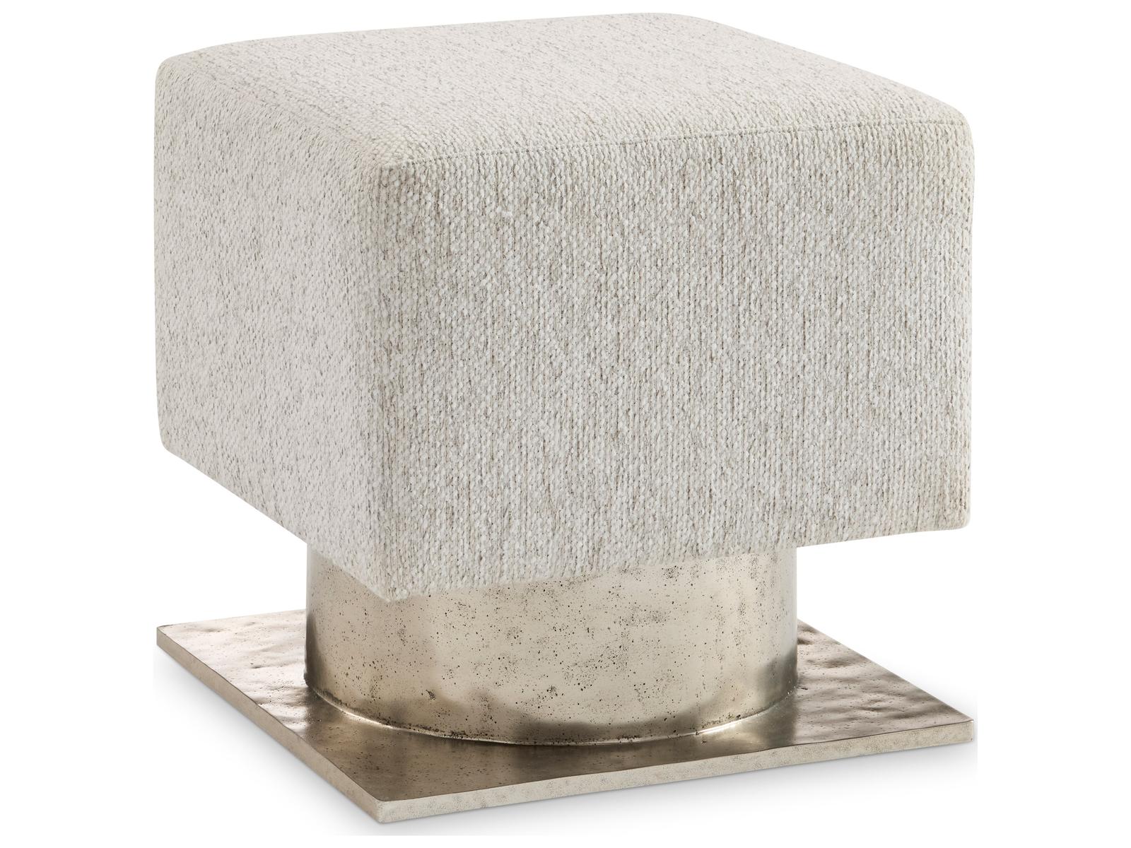 Bernhardt Prado Bright Graphite White Upholstered Accent Stool