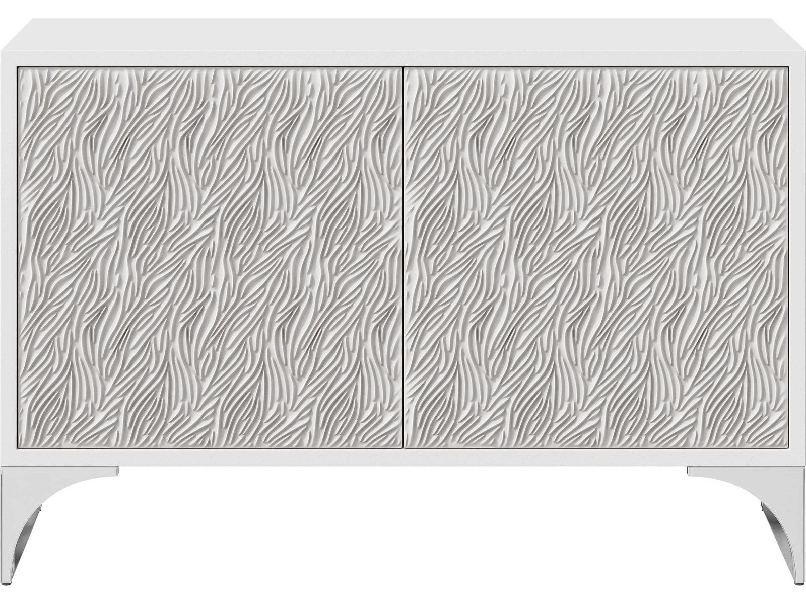 Bernhardt Stratum Fossil Polished Nickel White Accent Chest