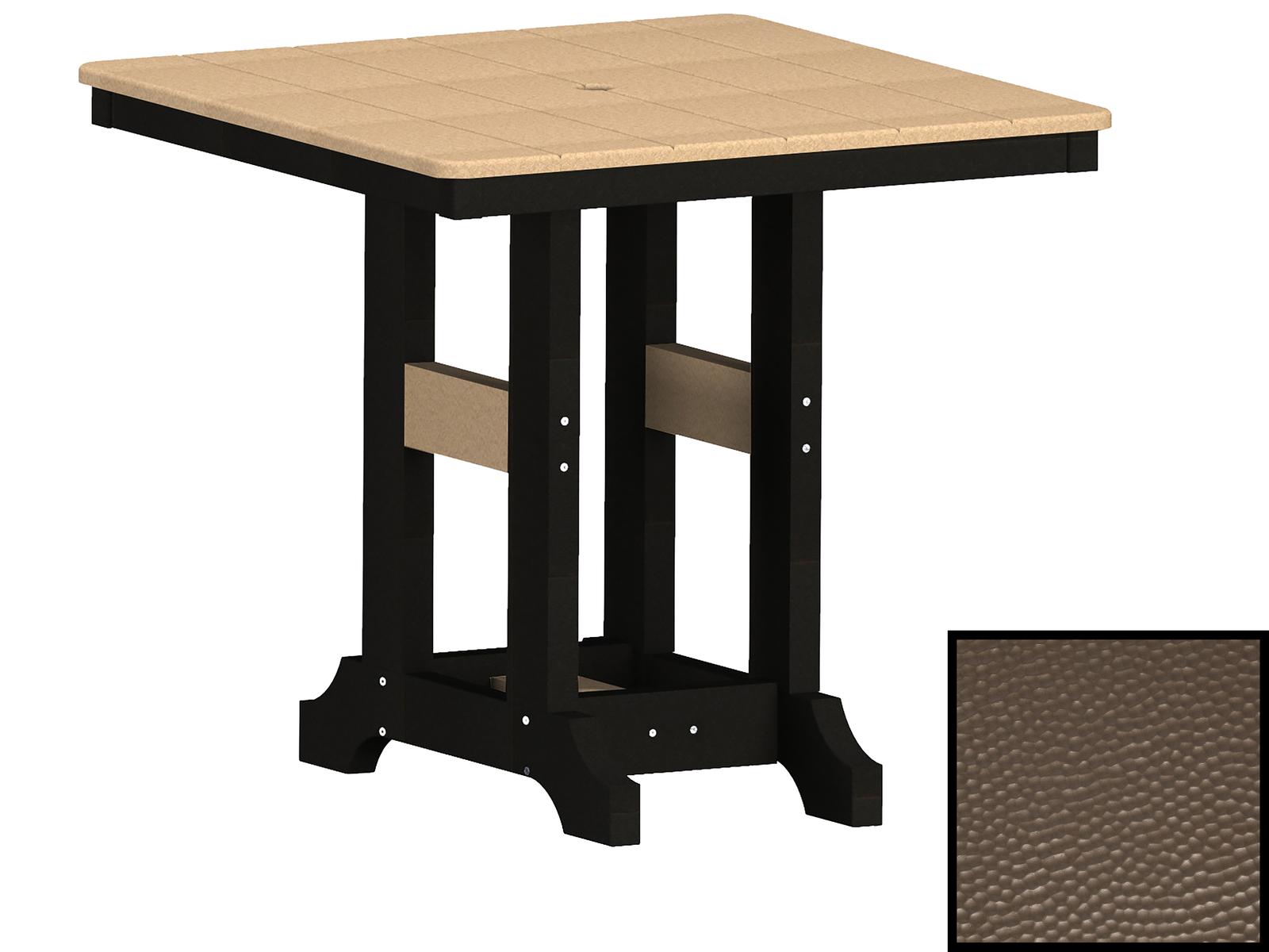 Berlin Gardens Garden Classic Recycled Plastic Hammered Square Outdoor Patio Bar Height Table