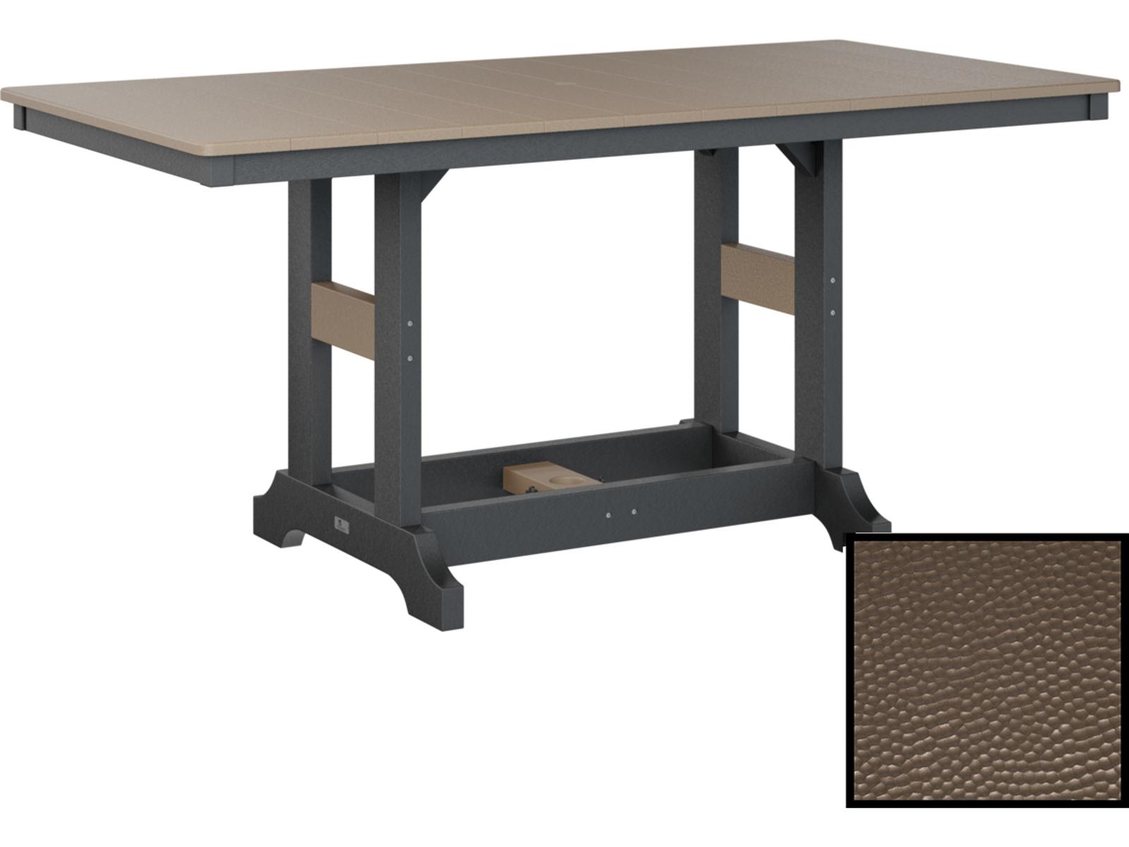 Berlin Gardens Garden Classic Recycled Plastic Hammered Rectangular Patio Bar Height Table